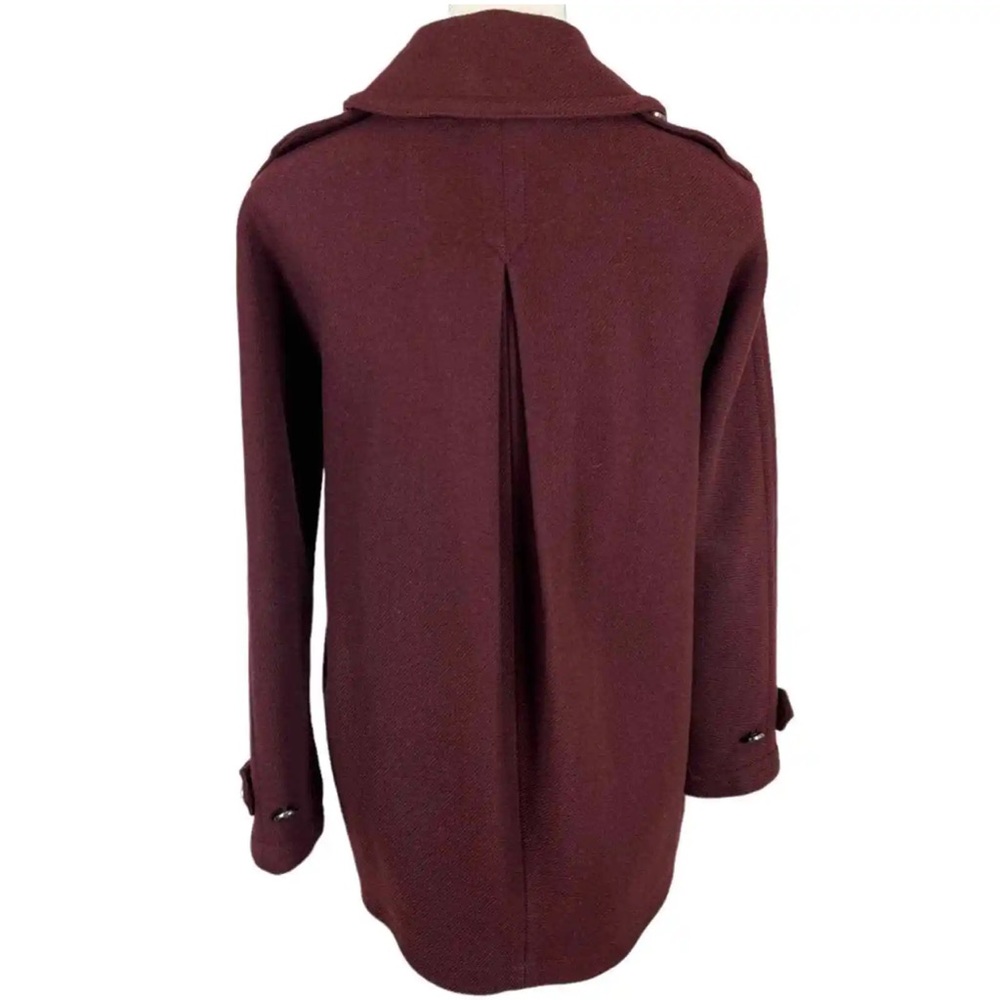 Burberry Brit Burgundy Wool Coat - Picture 2 of 9